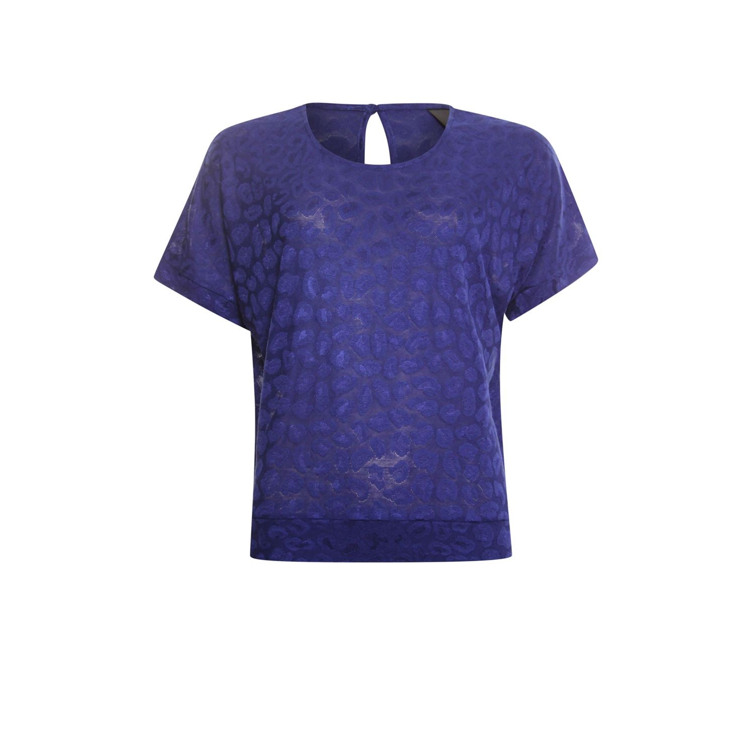 T-shirt plain leopard - blue