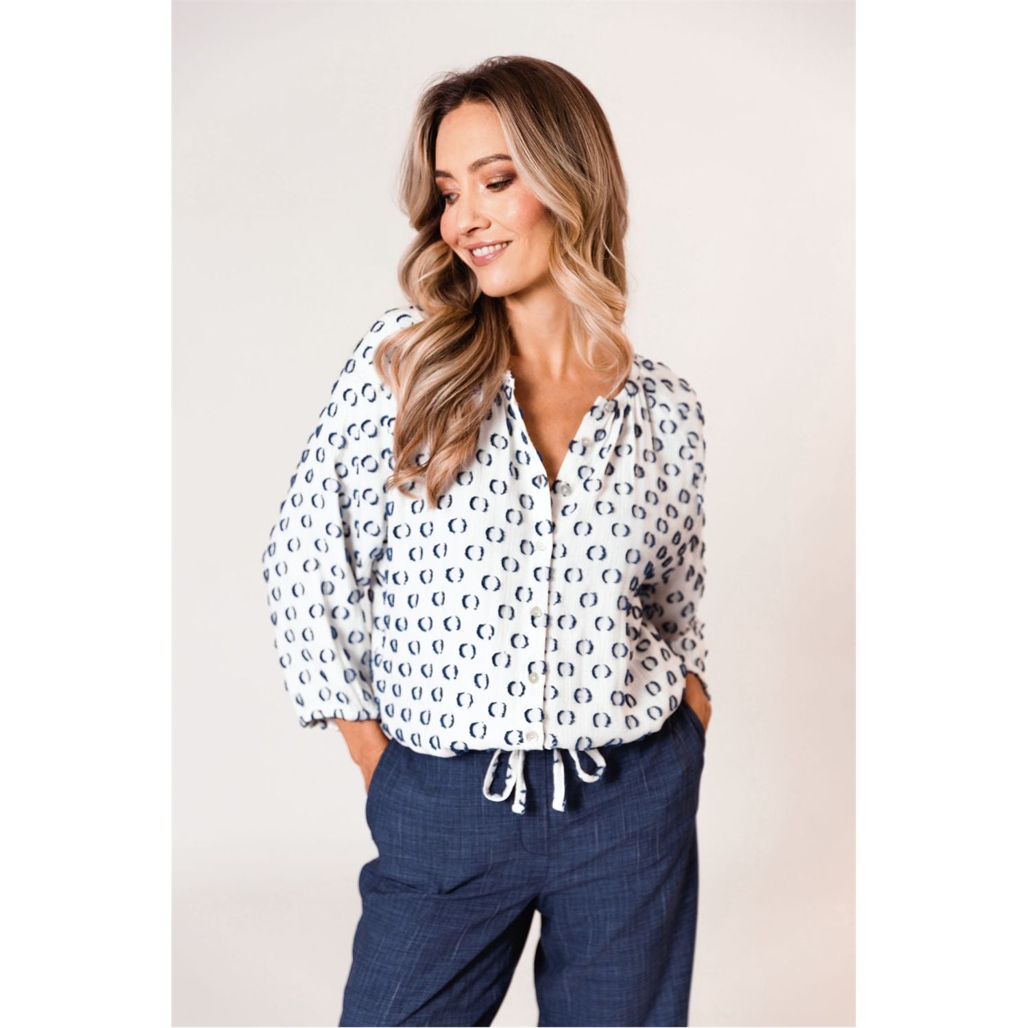 Blouse dots - blue