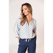 Blouse dots - blauw