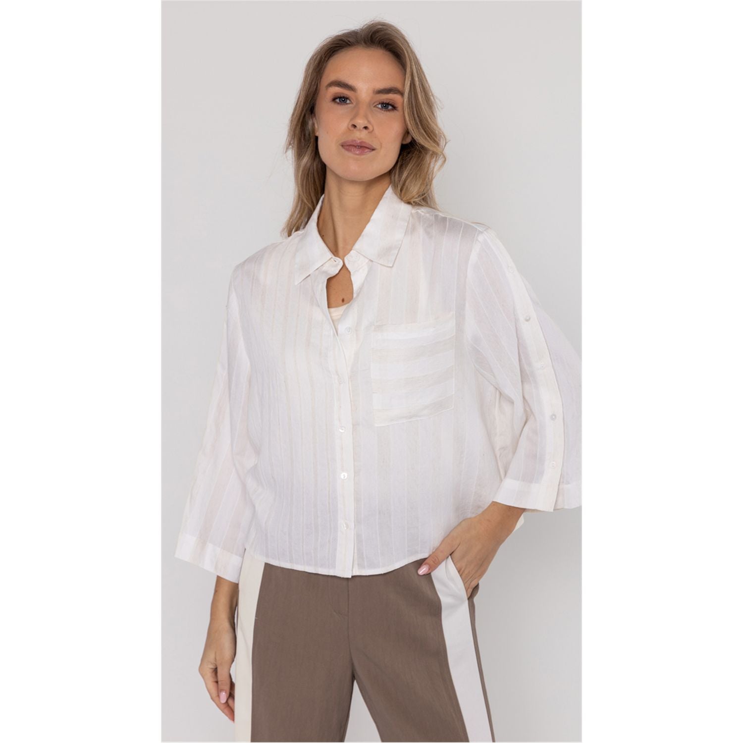 Blouse mix stripe