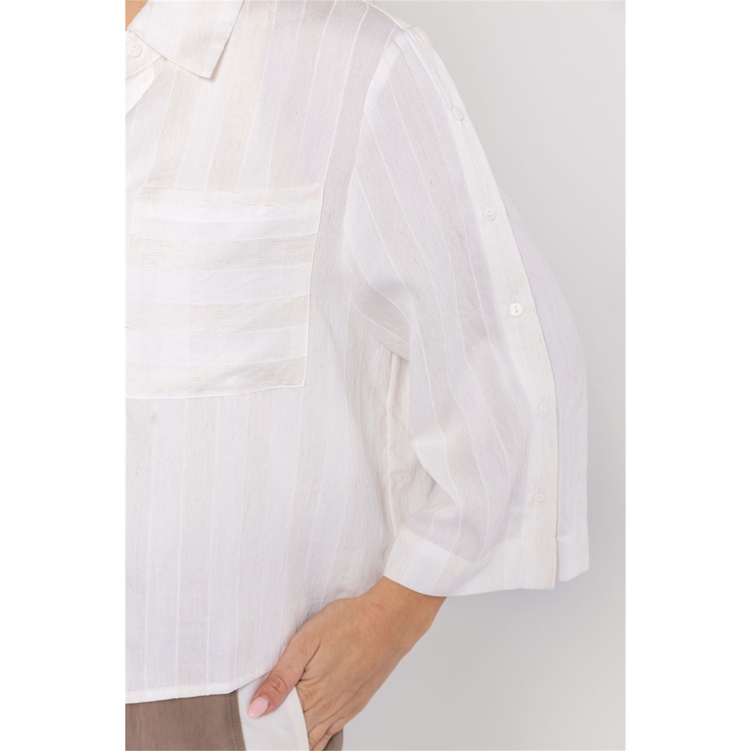 Blouse mix stripe